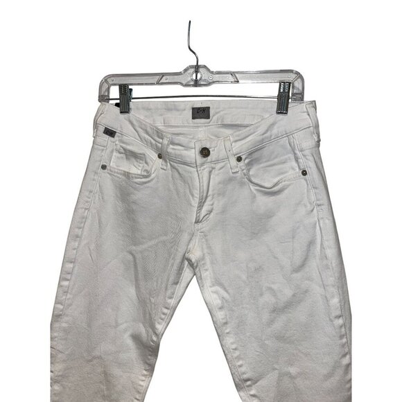 Citizens Of Humanity White Denim Jeans Womens Size 27 Slim Straight Fit Classic - Picture 2 of 9